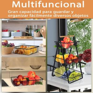 Frutero De Acero Negro Organizador 3 Niveles Everest: imagen 11