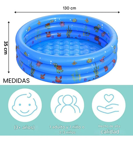 Piscina Inflable Infantil Mini 3 Niveles 130x35cm