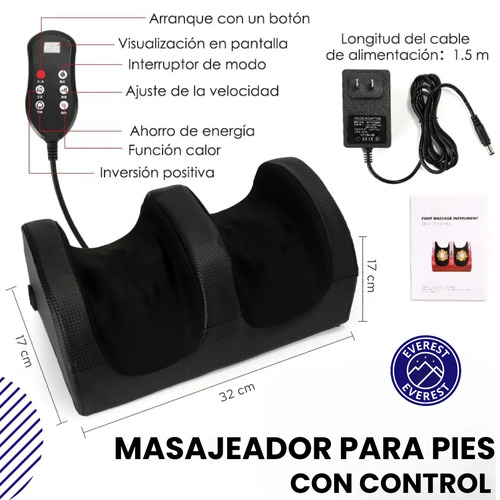 Masajeador Para Pies Con Calefacción, Alivio Del Estrés Y Dolor, Everest, Ideal Para Relajación En Casa U Oficina, Uso Diario Cómodo, Alta Calidad