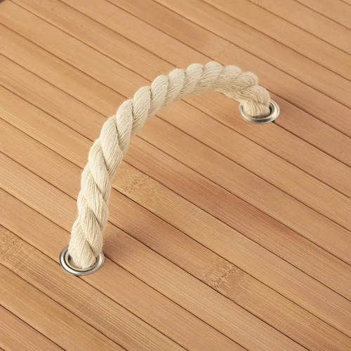 Cesto De Ropa Sucia Bambú Con Tapa Rectangular, Everest | Gran Capacidad, Diseño Natural Y Resistente Para Baño, Lavadero O Dormitorio Marrón Claro Lisa