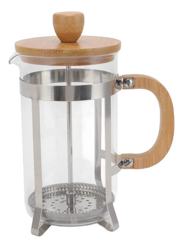 Cafetera Prensa Francesa Tapa Bambu Acero Inoxidable (C) Bambú