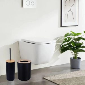 Set De Baño 6 Piezas Negro Con Bambú | Elegante Y Durable (C): imagen 8