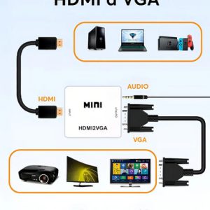 Conversor Adaptador Hdmi A Vga 1080p Full Hd, Transmite Señal De Video Digital A Analógica, Everest, Compatible Con Pc, Laptop, Proyector, Monitor, Plug And Play, Rendimiento Estable, Alta Calidad: imagen 6