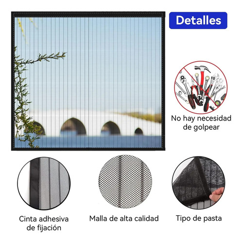 Malla De Ventana Cortina Mosquitero Adhesivo 110x120 Cm (C)