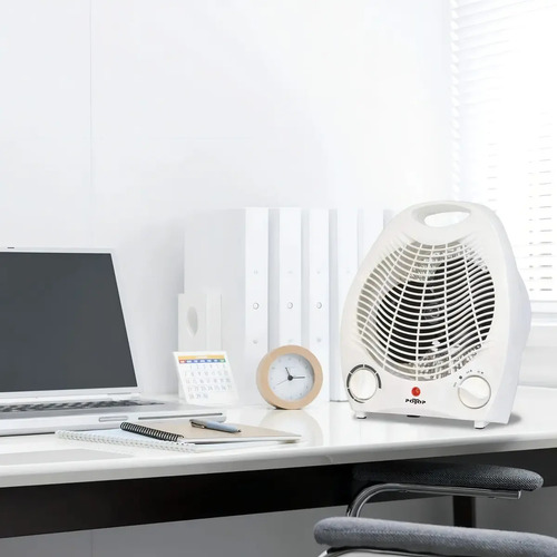 Caloventor Black Mount Eléctrico 1500w Blanco Con Termostato Y Ventilador