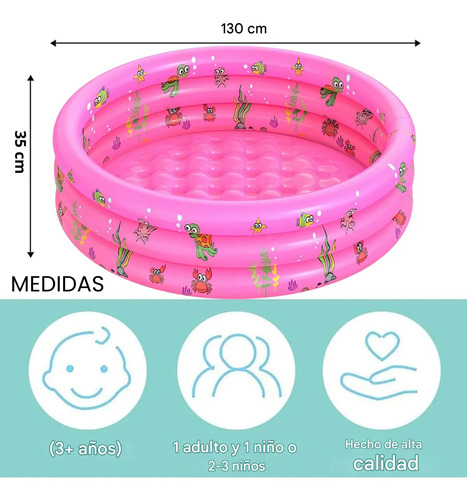 Piscina Inflable Infantil Mini 3 Niveles 130x35cm