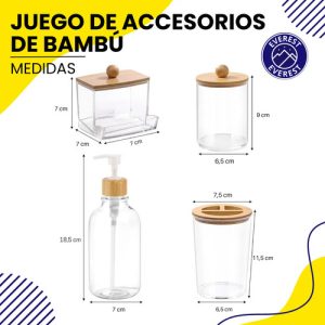 Set De Accesorios De Baño 4 Piezas, Everest | Diseño Moderno Y Funcional Para Mantener Tu Baño Ordenado Y Estético Transparente: imagen 10