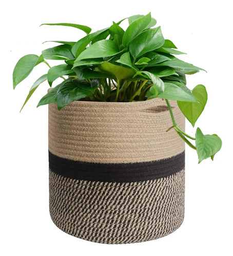 Canasta De Cuerda De Algodón Grande, Decorativo, Resistente(C)