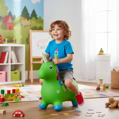 Unicornio Saltarin Inflable Burrito Inflable Para Niños (C)