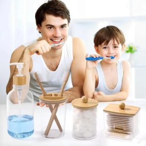 Set De Accesorios De Baño 4 Piezas, Everest | Diseño Moderno Y Funcional Para Mantener Tu Baño Ordenado Y Estético Transparente: imagen 9