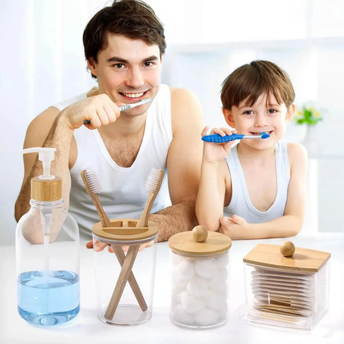 Set De Accesorios De Baño 4 Piezas, Everest | Diseño Moderno Y Funcional Para Mantener Tu Baño Ordenado Y Estético Transparente