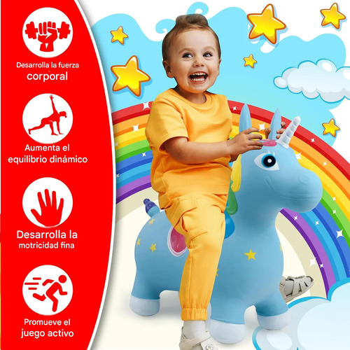 Unicornio Saltarin Inflable Burrito Inflable Para Niños (C)