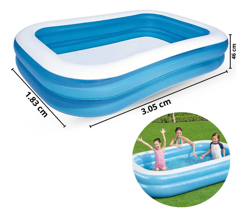 Piscina Inflable Familiar Rectangular, Family Pool (C)