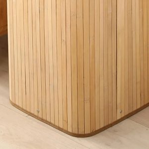 Cesto De Ropa Sucia Bambú Con Tapa Rectangular, Everest | Gran Capacidad, Diseño Natural Y Resistente Para Baño, Lavadero O Dormitorio Marrón Claro Lisa: imagen 9